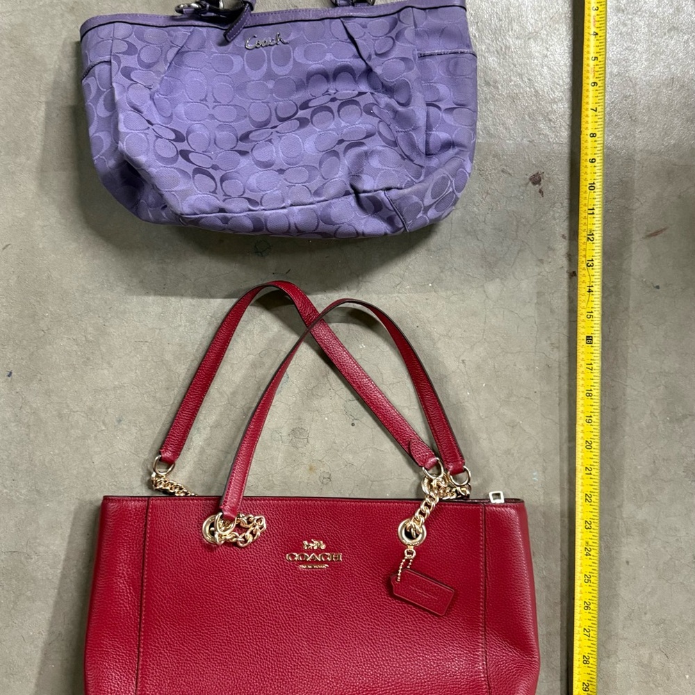 Coach Red and Purple Shoulder Bags